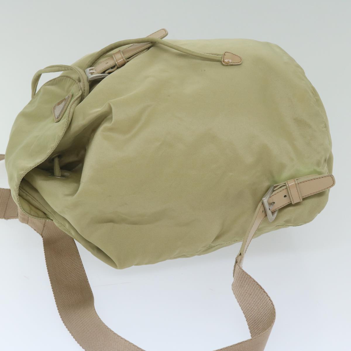 PRADA Backpack Nylon Beige Auth yk9544
