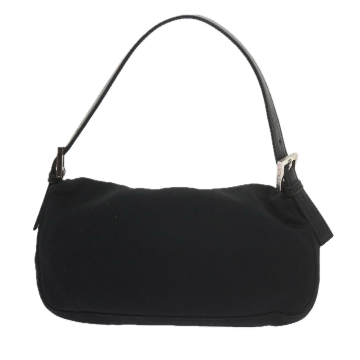FENDI Mamma Baguette Shoulder Bag Nylon Black Auth yk9545 - 0