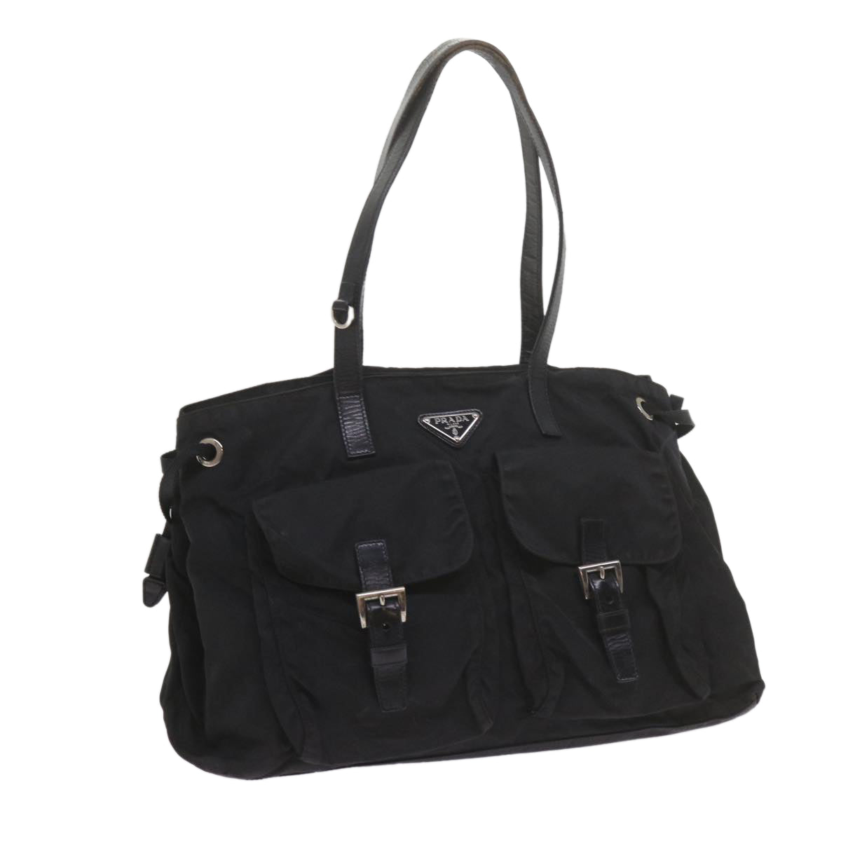 PRADA Shoulder Bag Nylon Black Auth yk9556