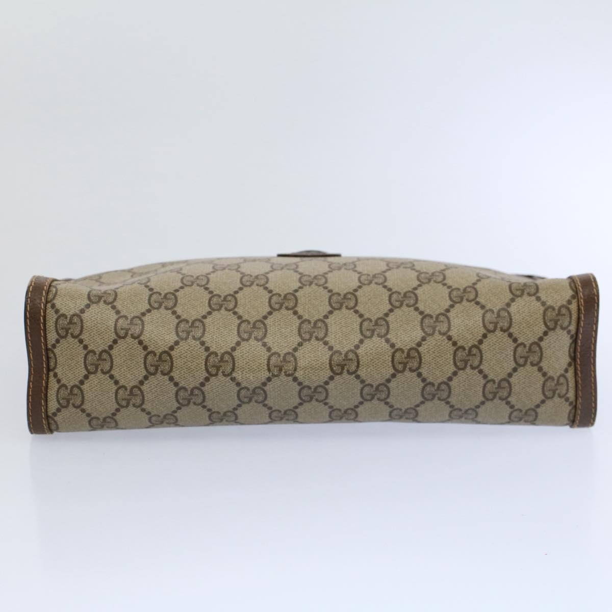 GUCCI GG Supreme Clutch Bag PVC Leather Beige 014 89 0192 Auth yk9589