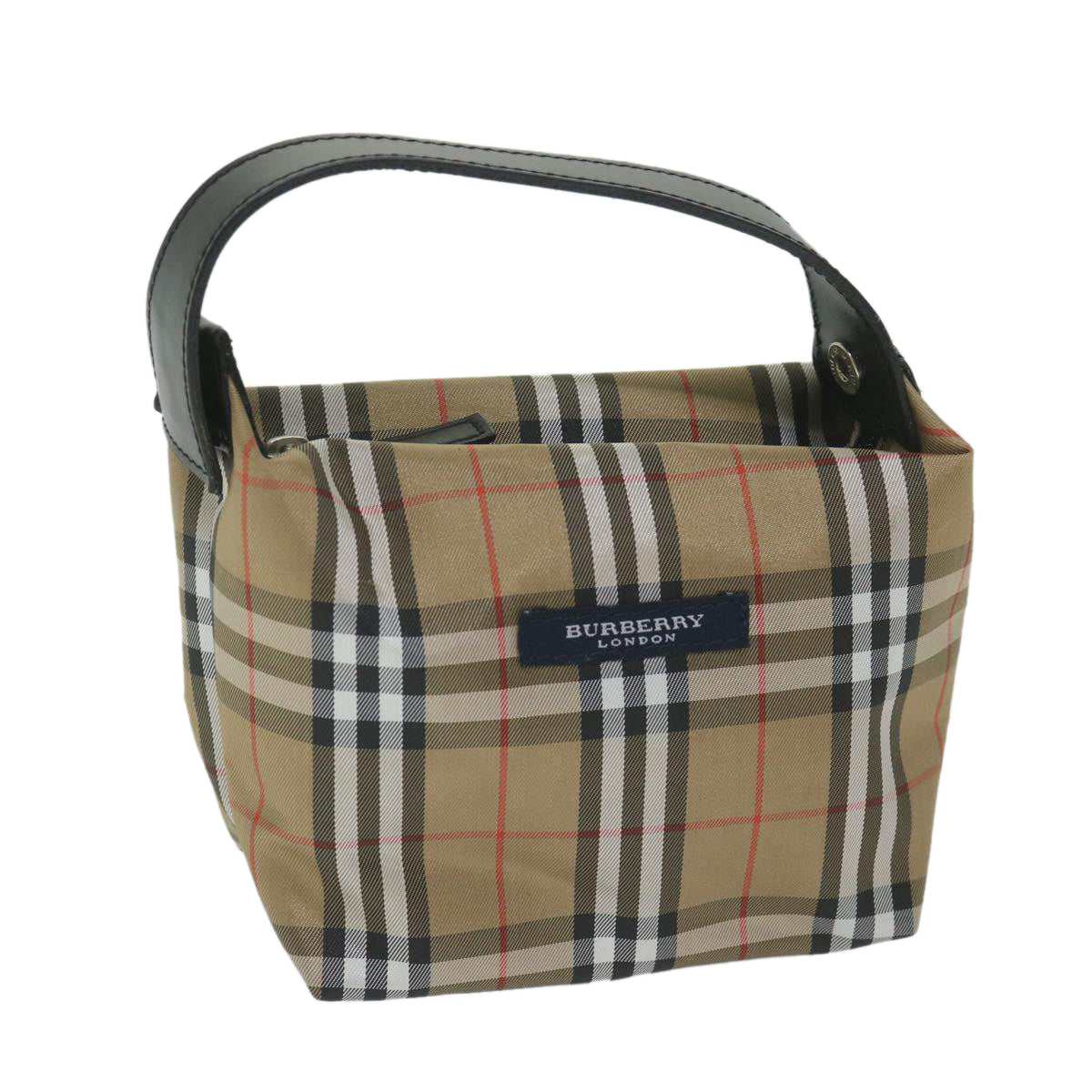 BURBERRY Nova Check Hand Bag Nylon Beige Auth yk9591