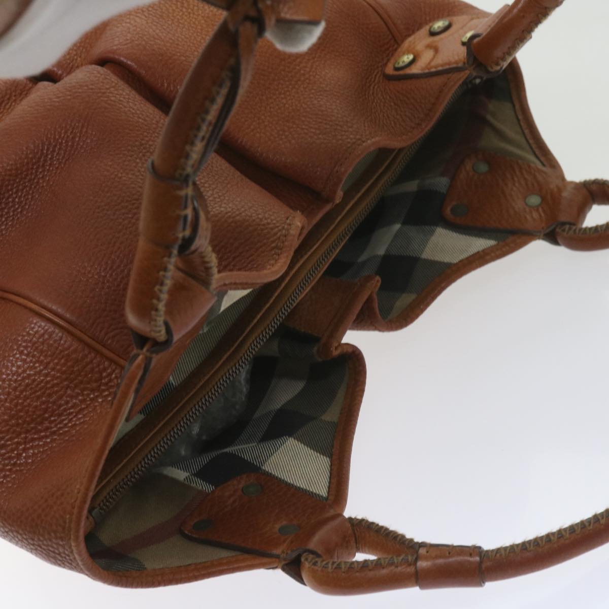 BURBERRY Shoulder Bag Leather Brown Auth yk9592