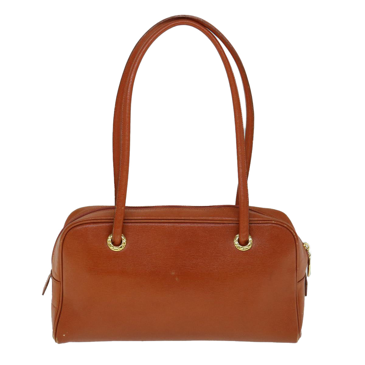 Burberrys Shoulder Bag Leather Orange Auth yk9596