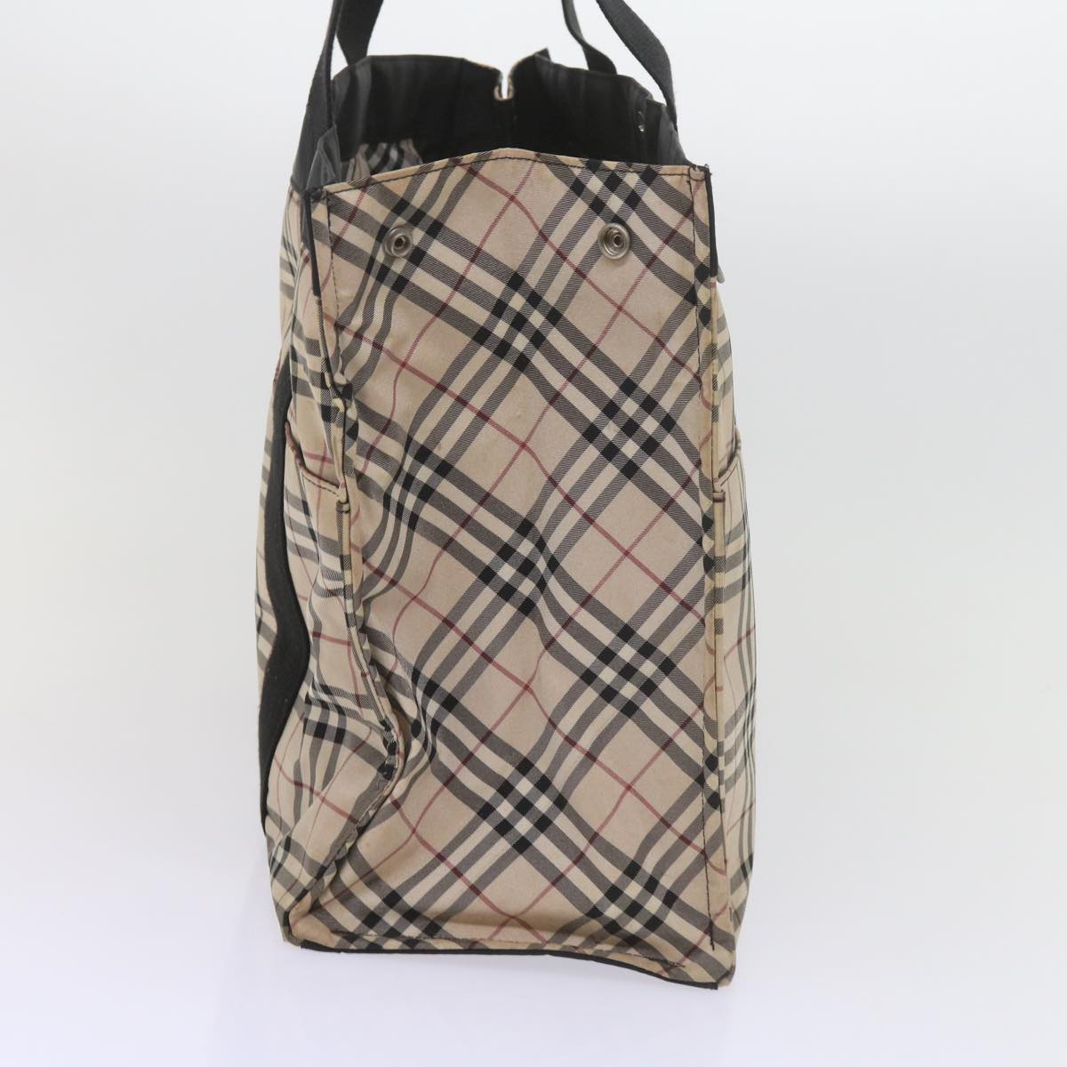 BURBERRY Nova Check Tote Bag Nylon Beige Auth yk9604