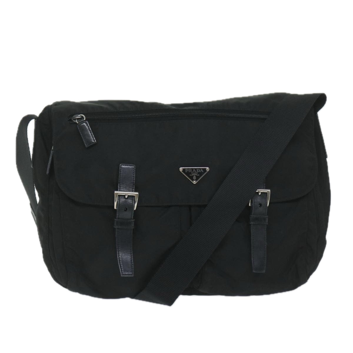 PRADA Shoulder Bag Nylon Black Auth yk9614
