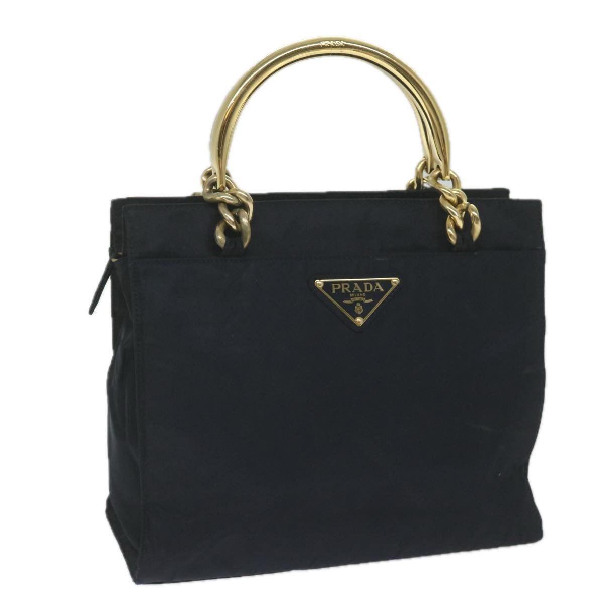 PRADA Hand Bag Nylon Navy Auth yk9619