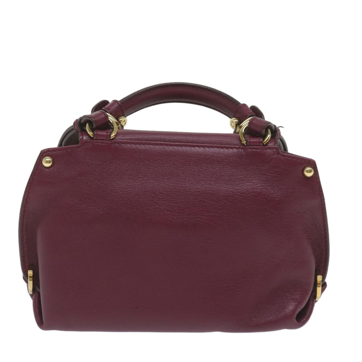 Salvatore Ferragamo Mini Sophia Gancini Hand Bag Leather 2way Red Auth yk9626 - 0
