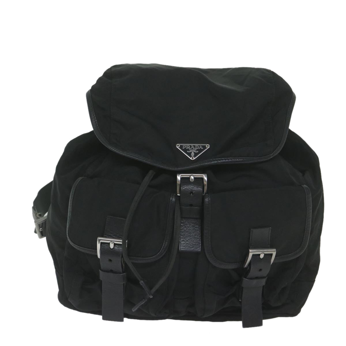 PRADA Backpack Nylon Black Auth yk9704 - 0
