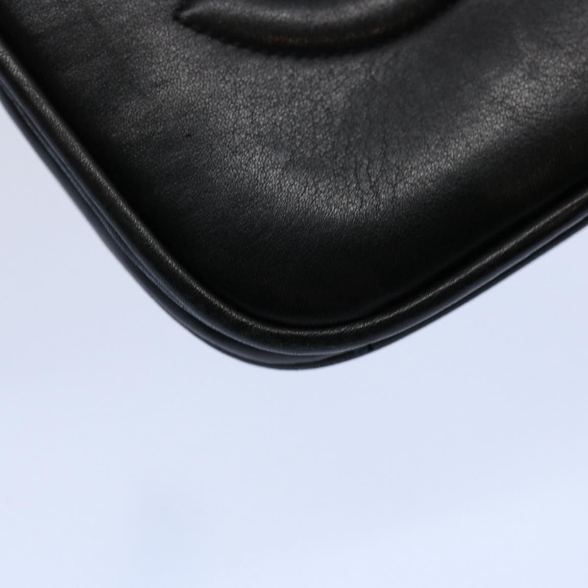 CHANEL Waist bag Leather Black CC Auth yk9714
