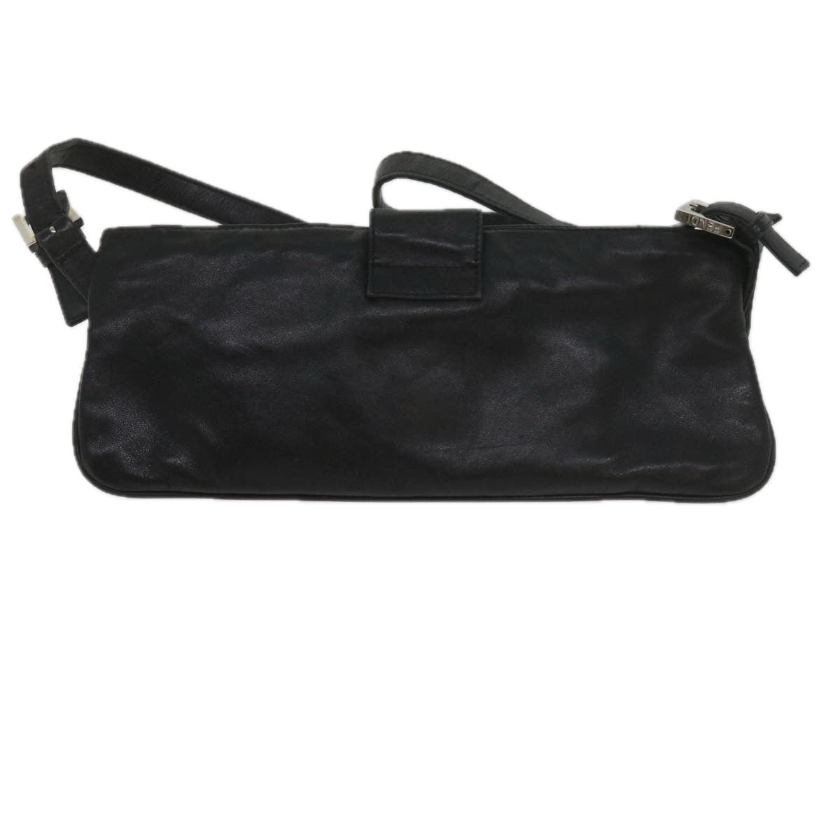 FENDI Shoulder Bag Leather Black 2354 26685 008 Auth yk9728