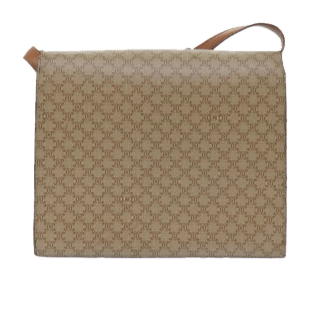CELINE Macadam Canvas Shoulder Bag PVC Beige Brown Auth yk9762 - 0