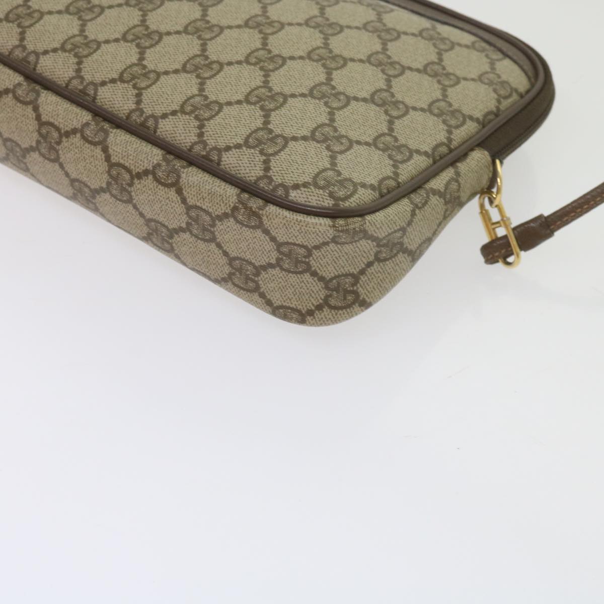 GUCCI GG Canvas Shoulder Bag PVC Beige Auth yk9779