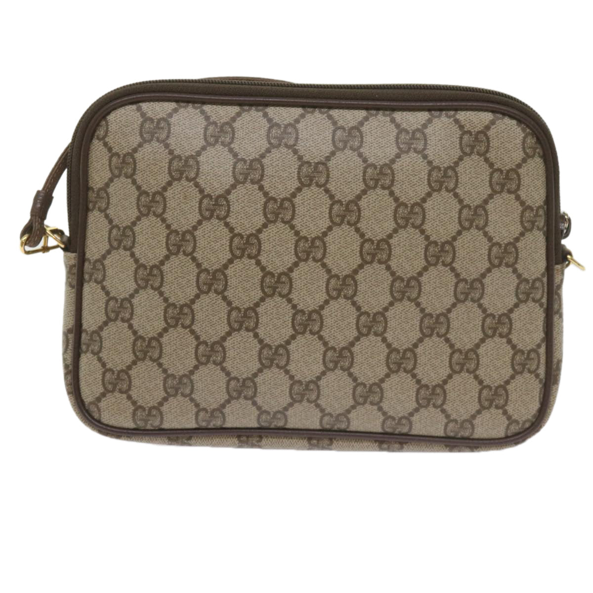 GUCCI GG Canvas Shoulder Bag PVC Beige Auth yk9779