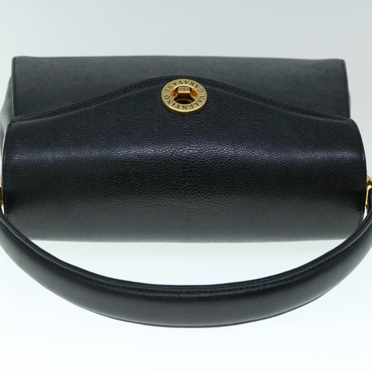 VALENTINO Hand Bag Leather 2way Black Auth yk9802