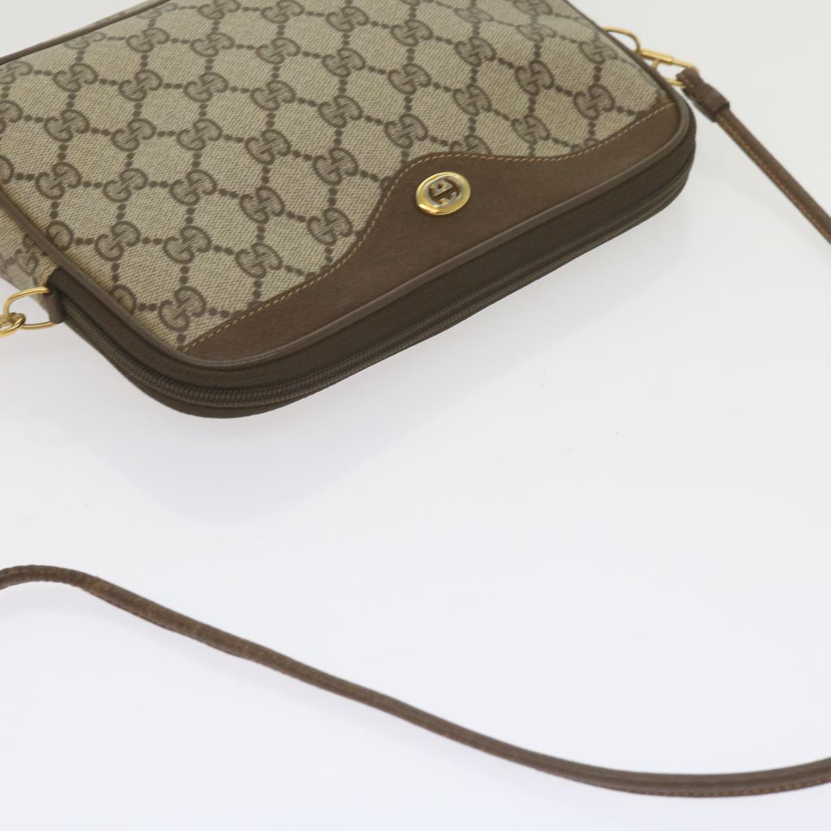 GUCCI GG Canvas Shoulder Bag PVC Beige Auth yk9820