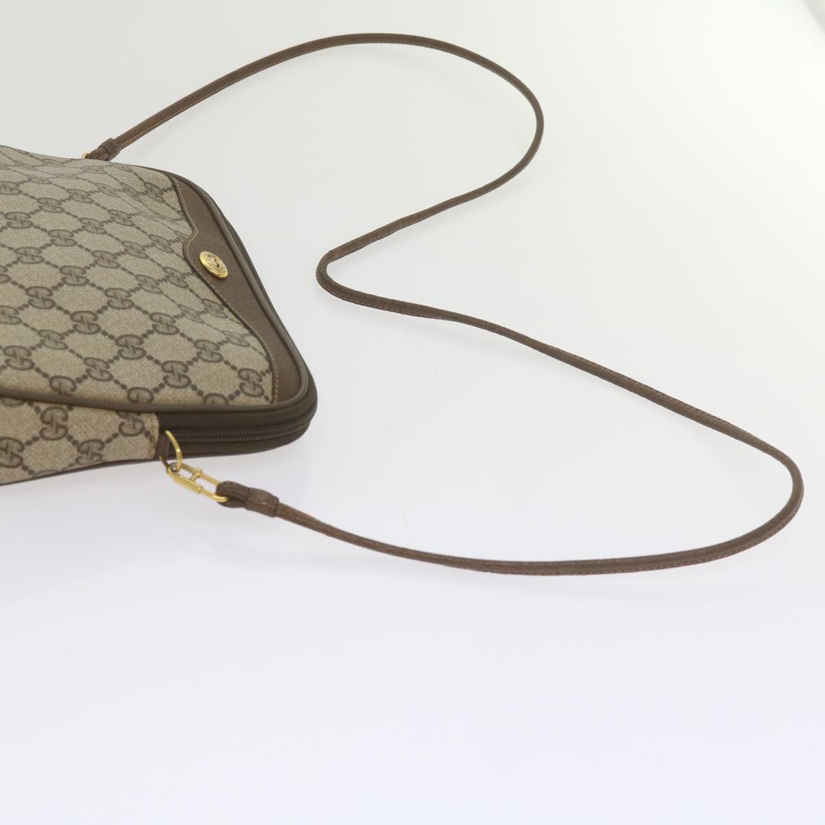 GUCCI GG Canvas Shoulder Bag PVC Beige Auth yk9820