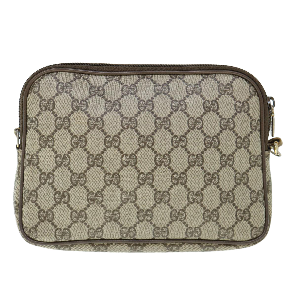 GUCCI GG Canvas Shoulder Bag PVC Beige Auth yk9829 - 0