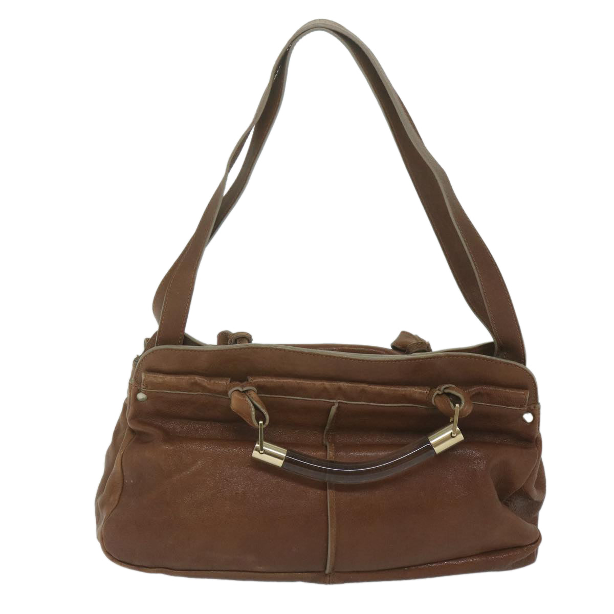 Chloe Hand Bag Leather Brown 01 08 53 12 Auth yk9860 - 0