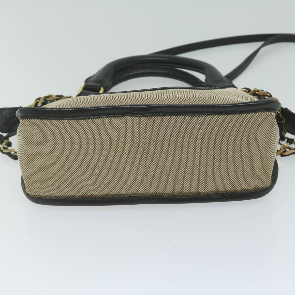 Chloe Harley Hand Bag Canvas Leather 2way Beige 03 10 51 5811 Auth yk9862