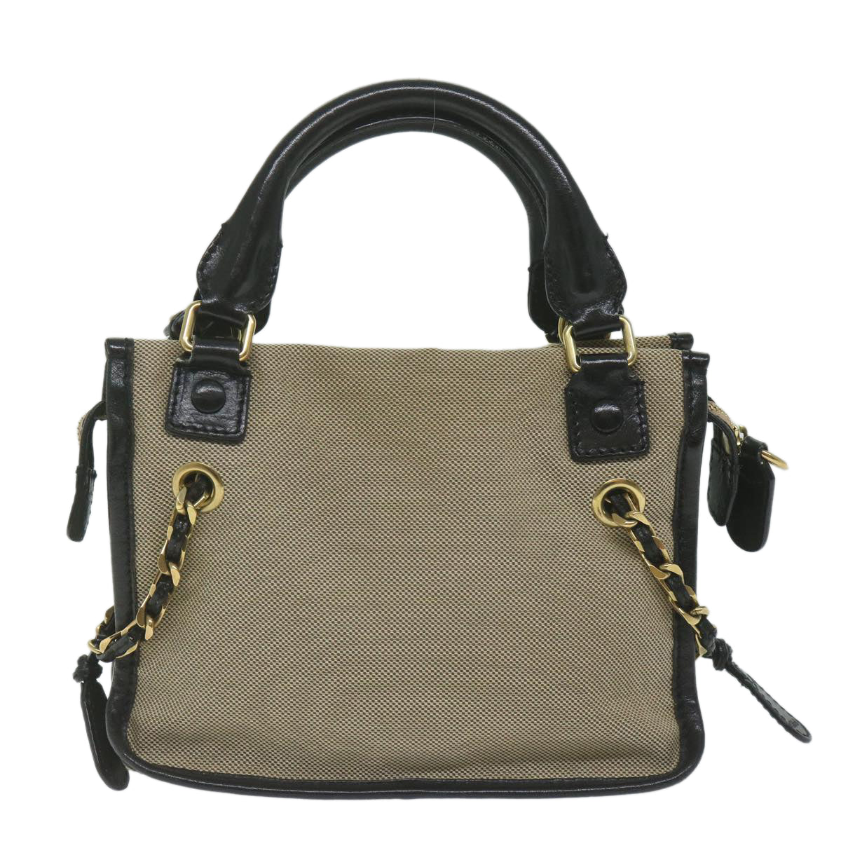 Chloe Harley Hand Bag Canvas Leather 2way Beige 03 10 51 5811 Auth yk9862