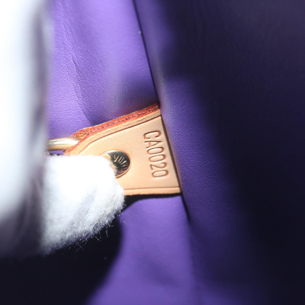 LOUIS VUITTON Monogram Vernis Houston Hand Bag Purple Viole M91093 Auth yk9867