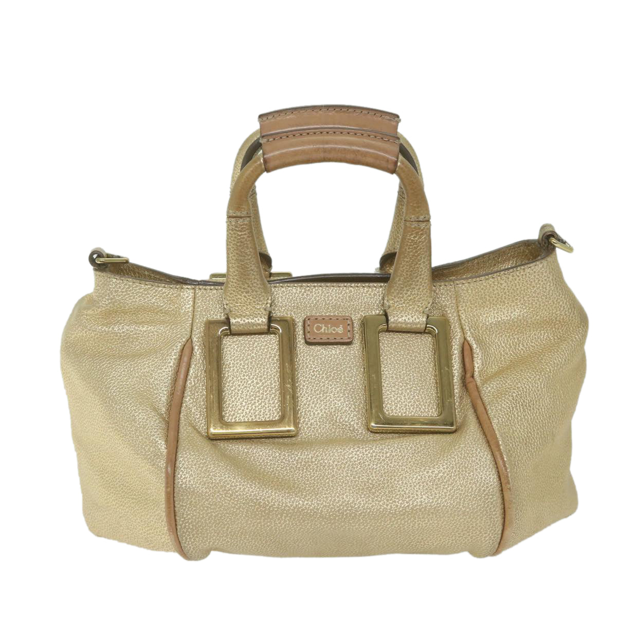 Chloe Etel Hand Bag Leather 2way Gold Tone Auth yk9870 - 0