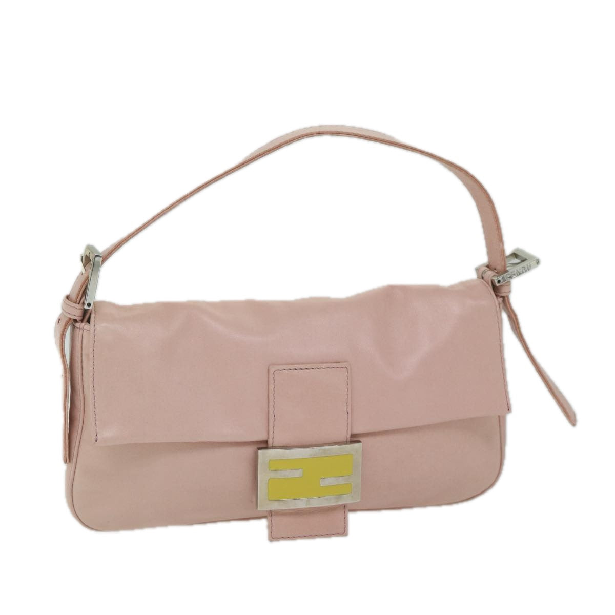 FENDI Mamma Baguette Shoulder Bag Leather Pink 2354 26424 008 Auth yk9887