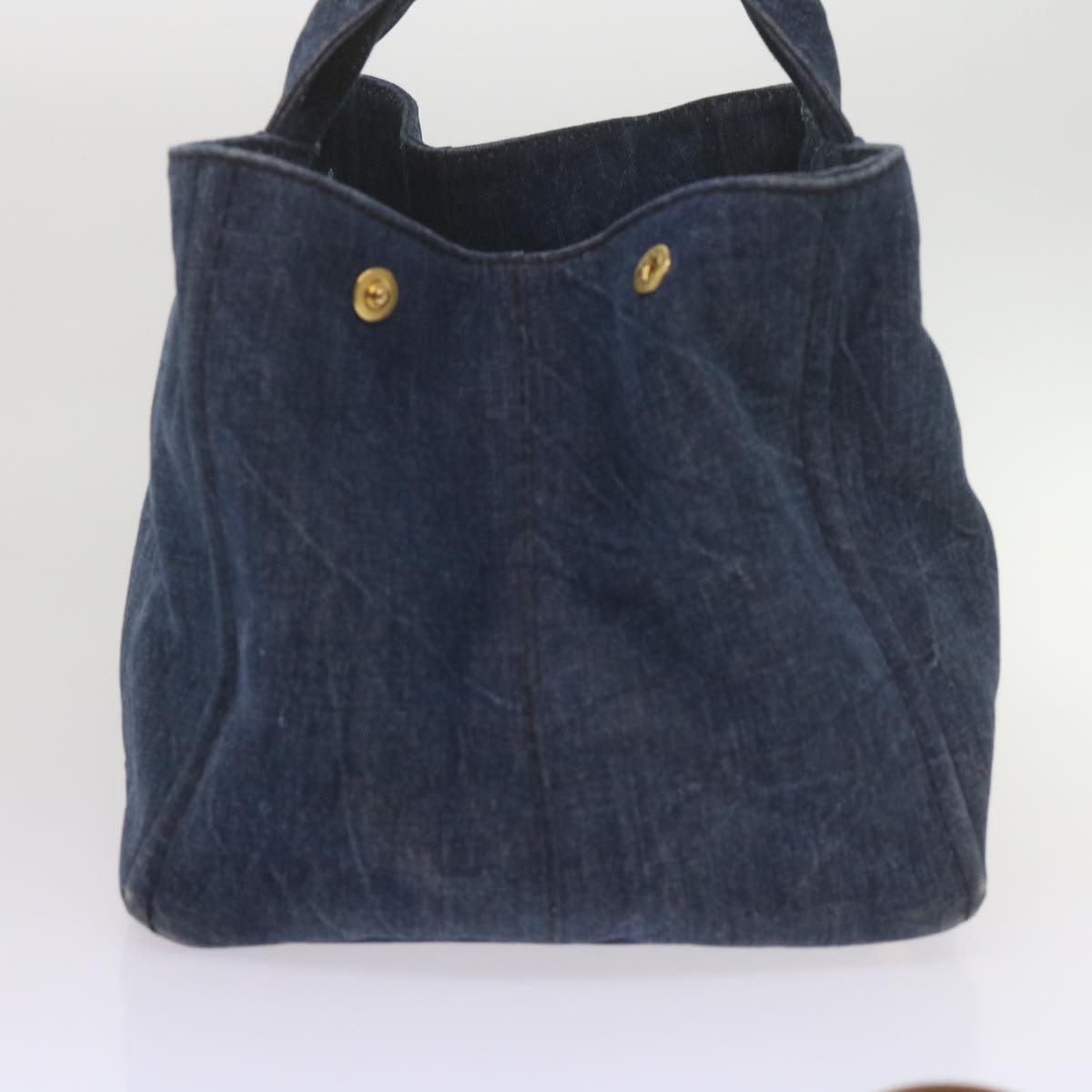 PRADA Canapa GM Hand Bag Denim Blue Auth yk9903