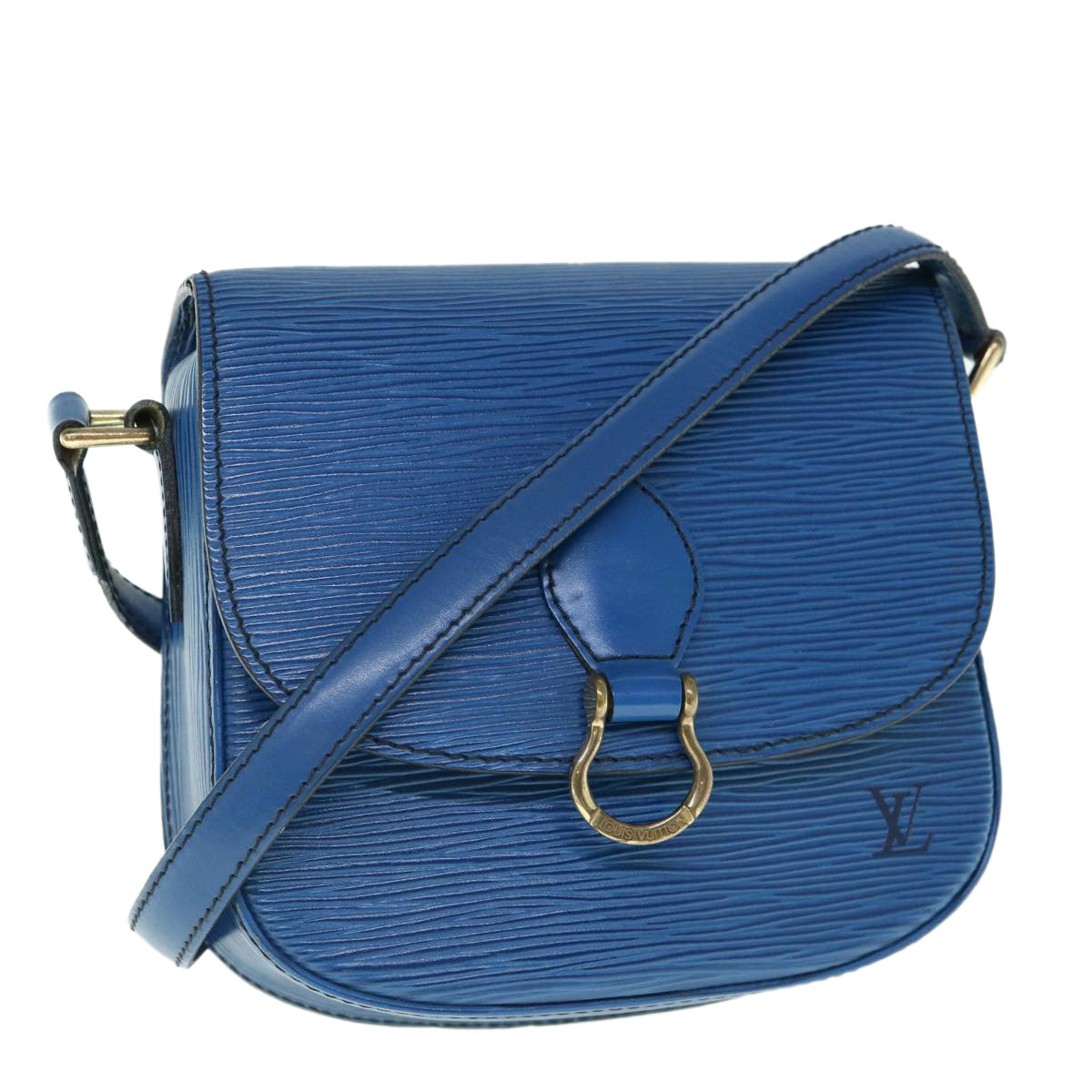 LOUIS VUITTON Epi Saint Cloud PM Shoulder Bag Blue M52195 LV Auth yk9911