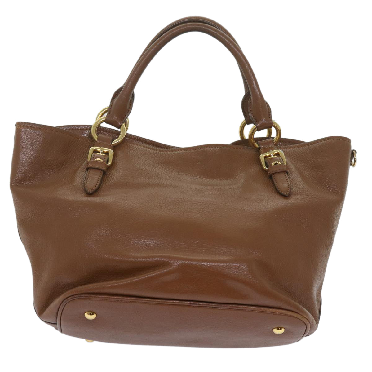 Miu Miu Hand Bag Leather Brown Auth yk9945