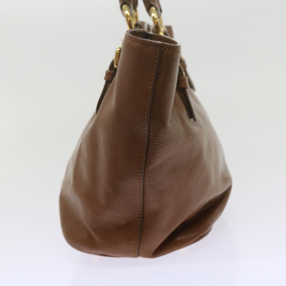 Miu Miu Hand Bag Leather Brown Auth yk9945