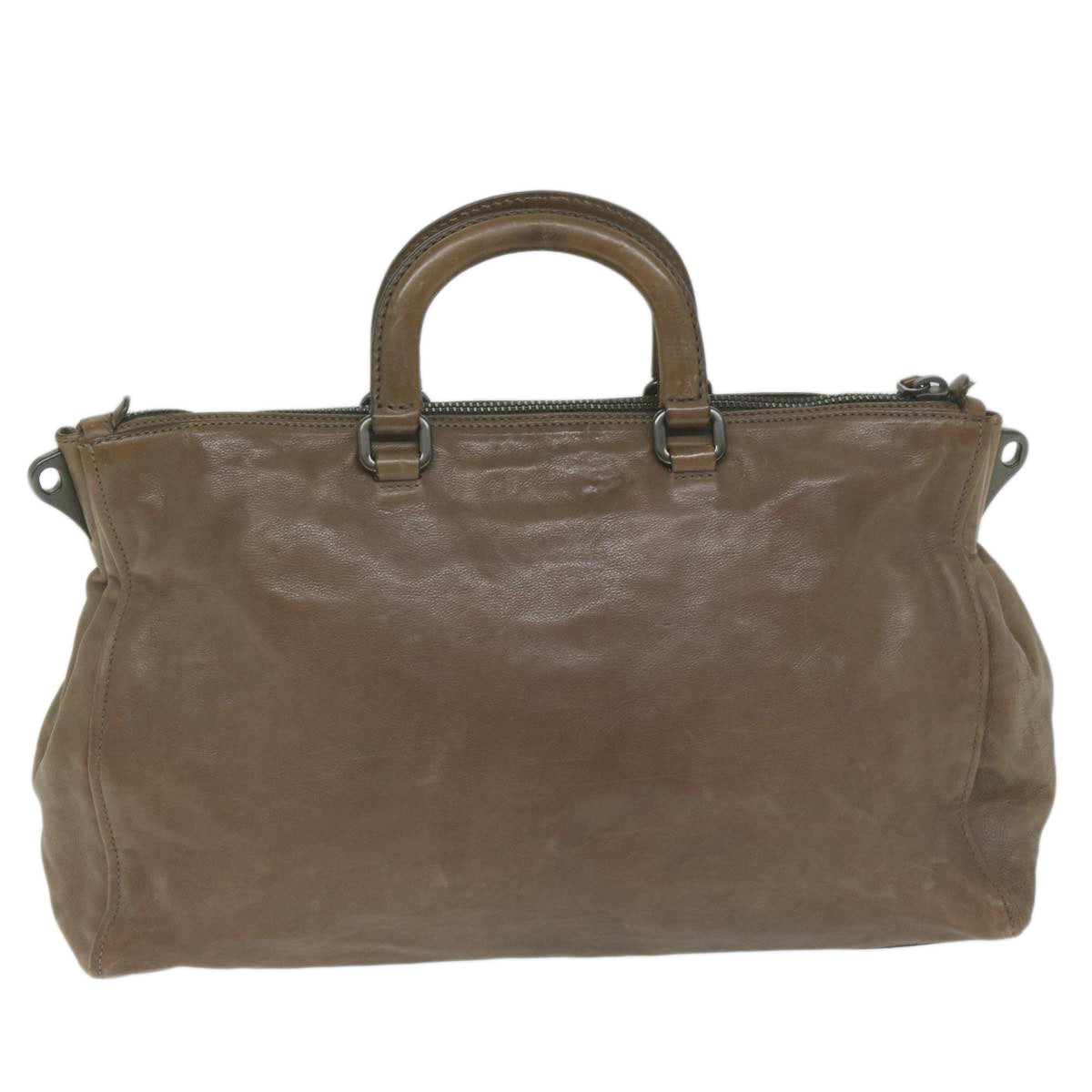 PRADA Hand Bag Leather Brown Auth yk9949 - 0