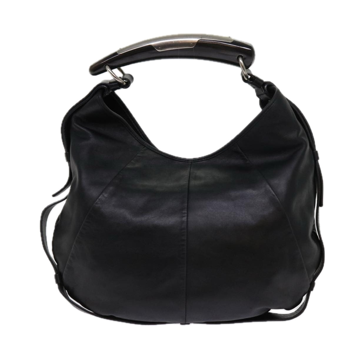 SAINT LAURENT Mombasa Shoulder Bag Leather Black 205118 Auth yk9983 - 0