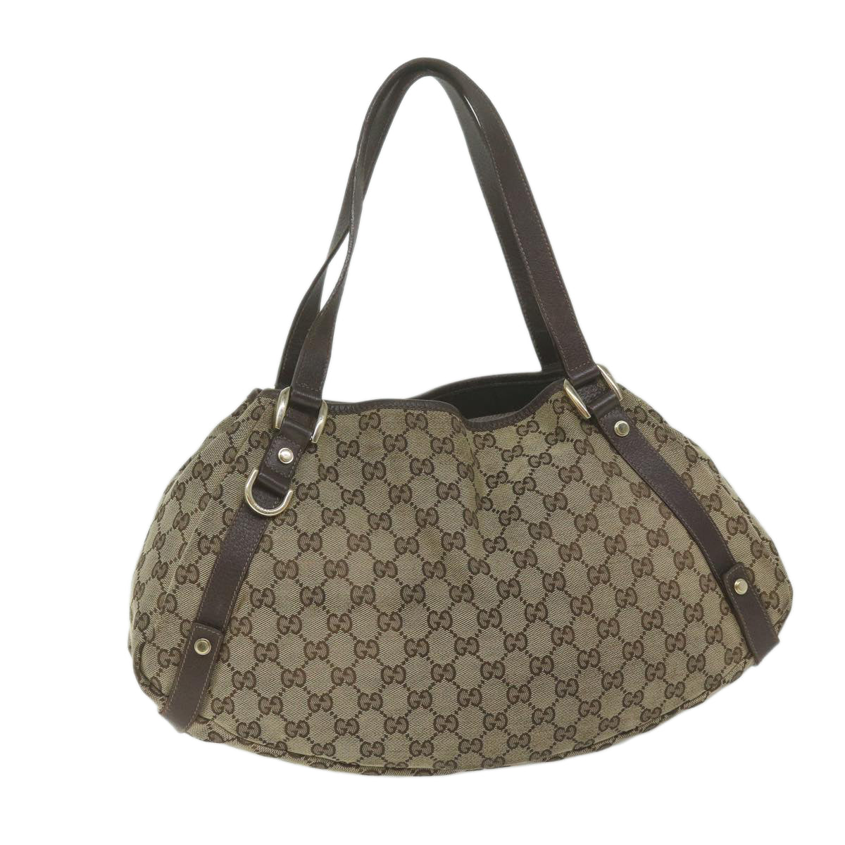 GUCCI GG Canvas Shoulder Bag Beige 130736 Auth yk9987