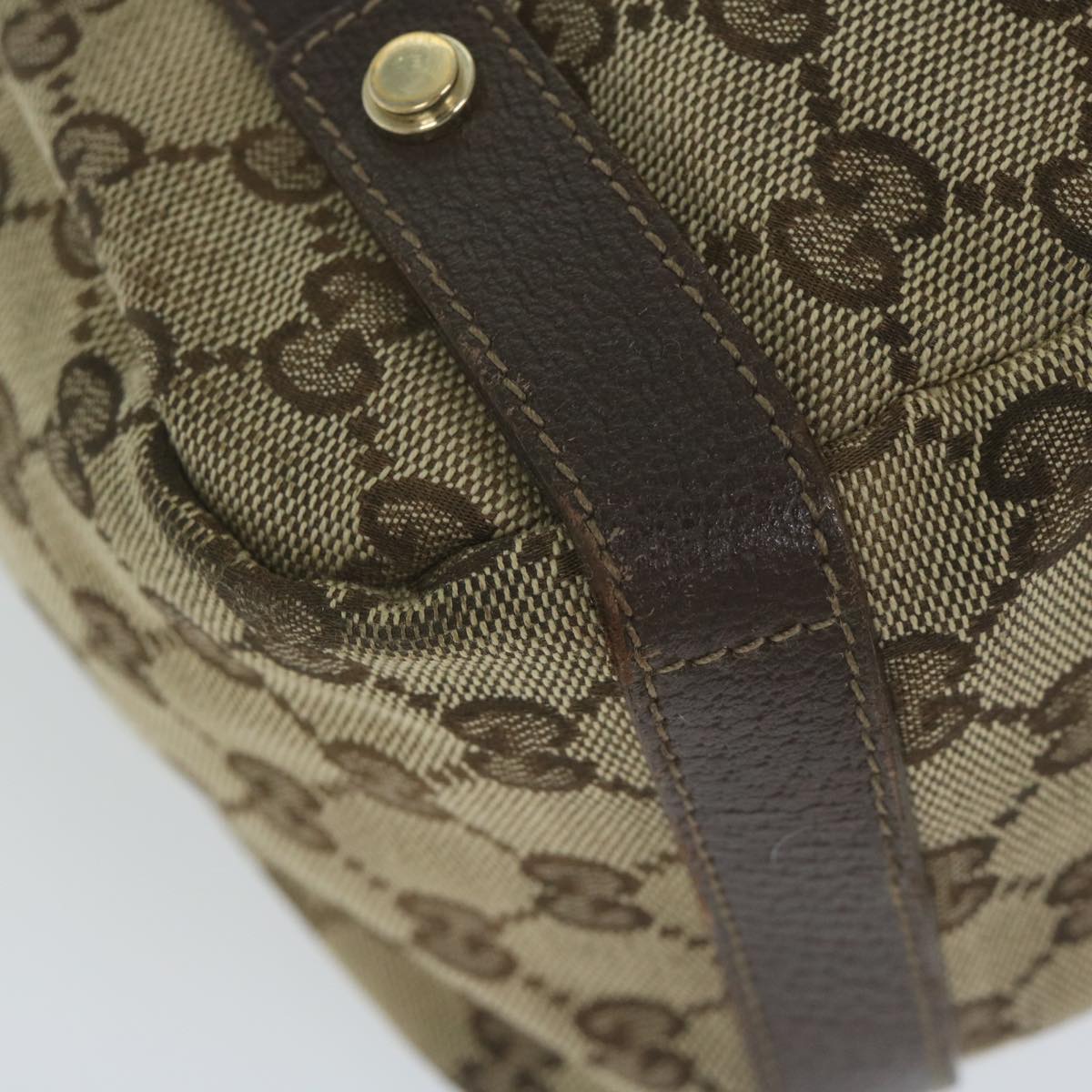 GUCCI GG Canvas Shoulder Bag Beige 130736 Auth yk9987