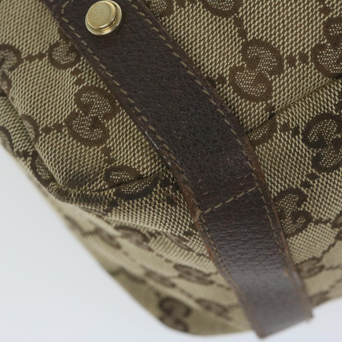 GUCCI GG Canvas Shoulder Bag Beige 130736 Auth yk9987