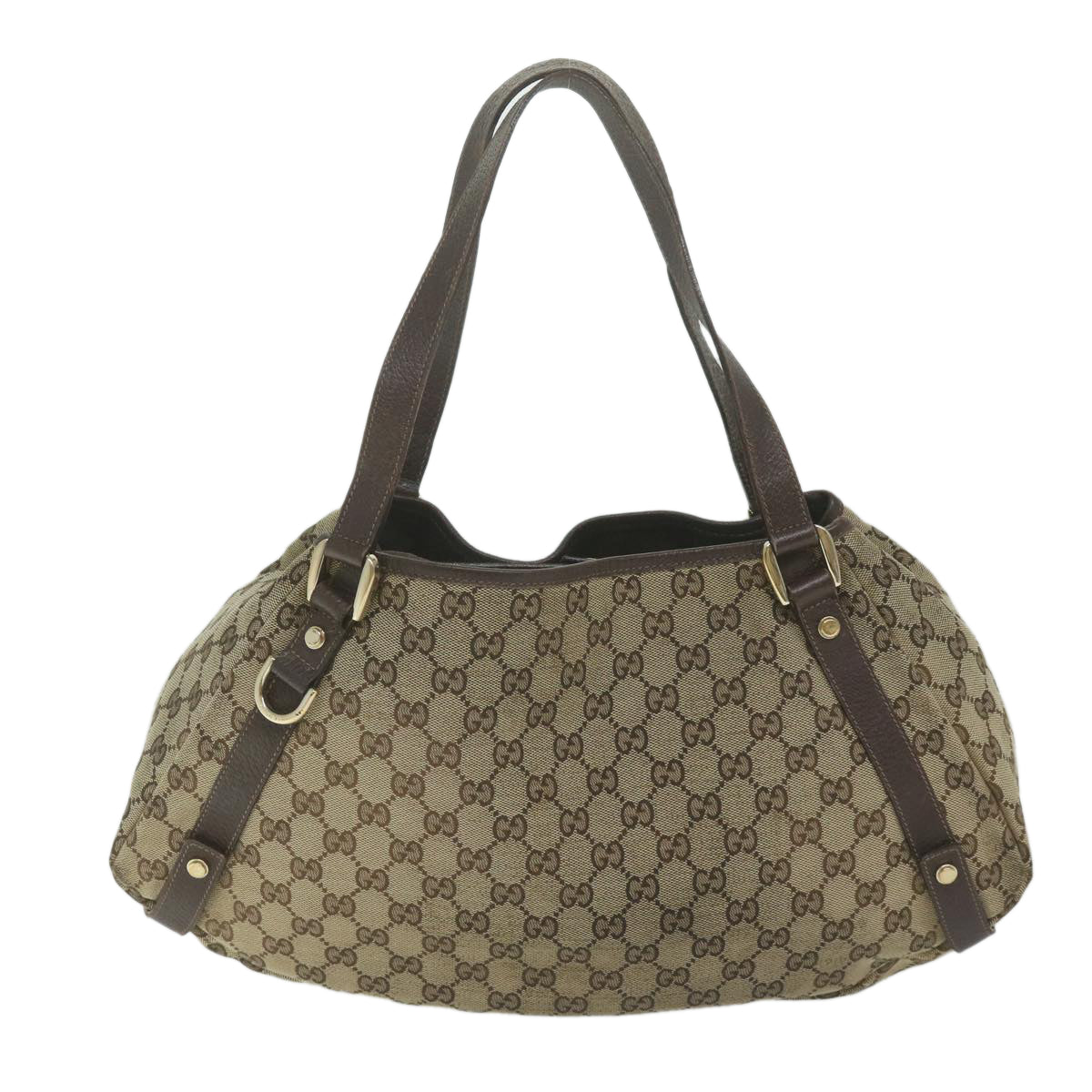 GUCCI GG Canvas Shoulder Bag Beige 130736 Auth yk9987