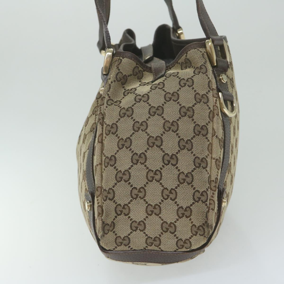 GUCCI GG Canvas Shoulder Bag Beige 130736 Auth yk9987