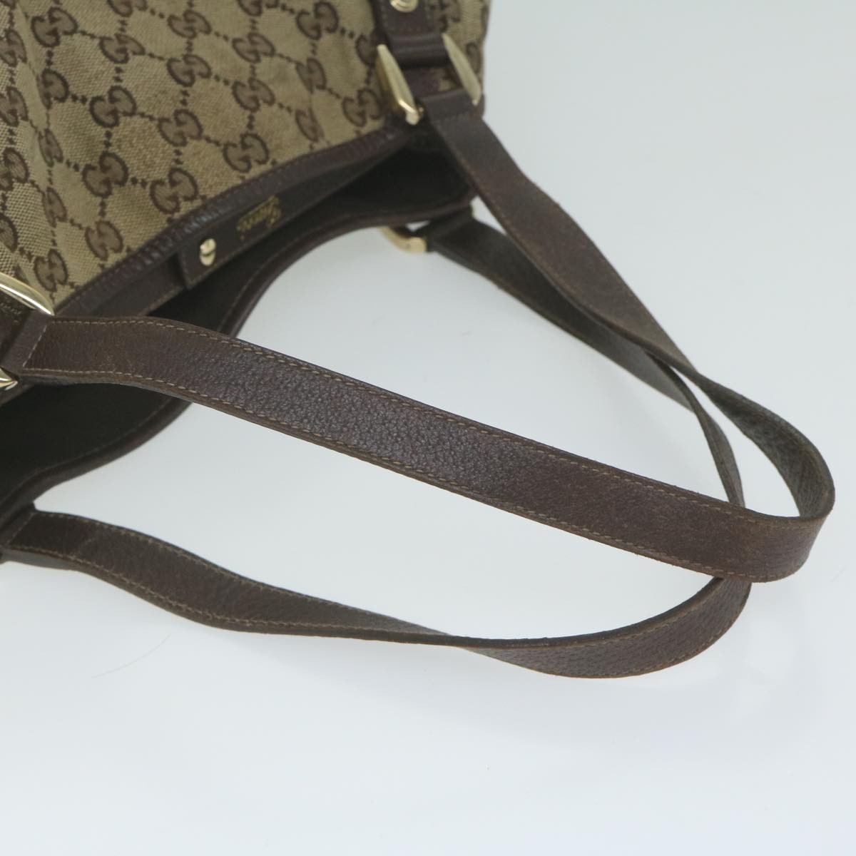 GUCCI GG Canvas Shoulder Bag Beige 130736 Auth yk9987