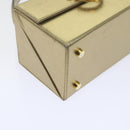 Salvatore Ferragamo Gancini Hand Bag Leather Gold Tone Auth yk9994-11