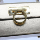 Salvatore Ferragamo Gancini Hand Bag Leather Gold Tone Auth yk9994-14