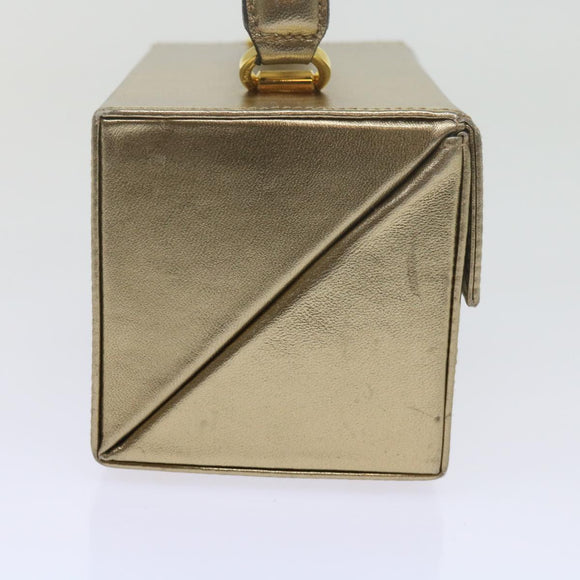 Salvatore Ferragamo Gancini Hand Bag Leather Gold Tone Auth yk9994