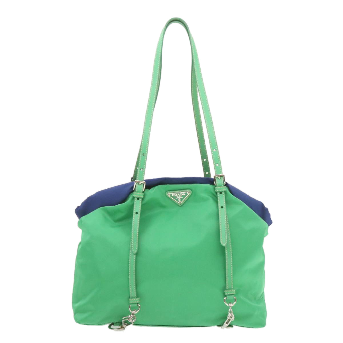 PRADA Nylon Tote Bag Green Blue Auth yt043 - 0