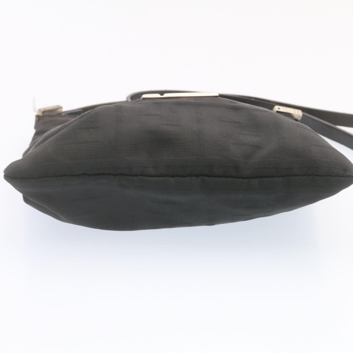 FENDI Zucca Canvas Shoulder Bag Nylon Black Auth yt532
