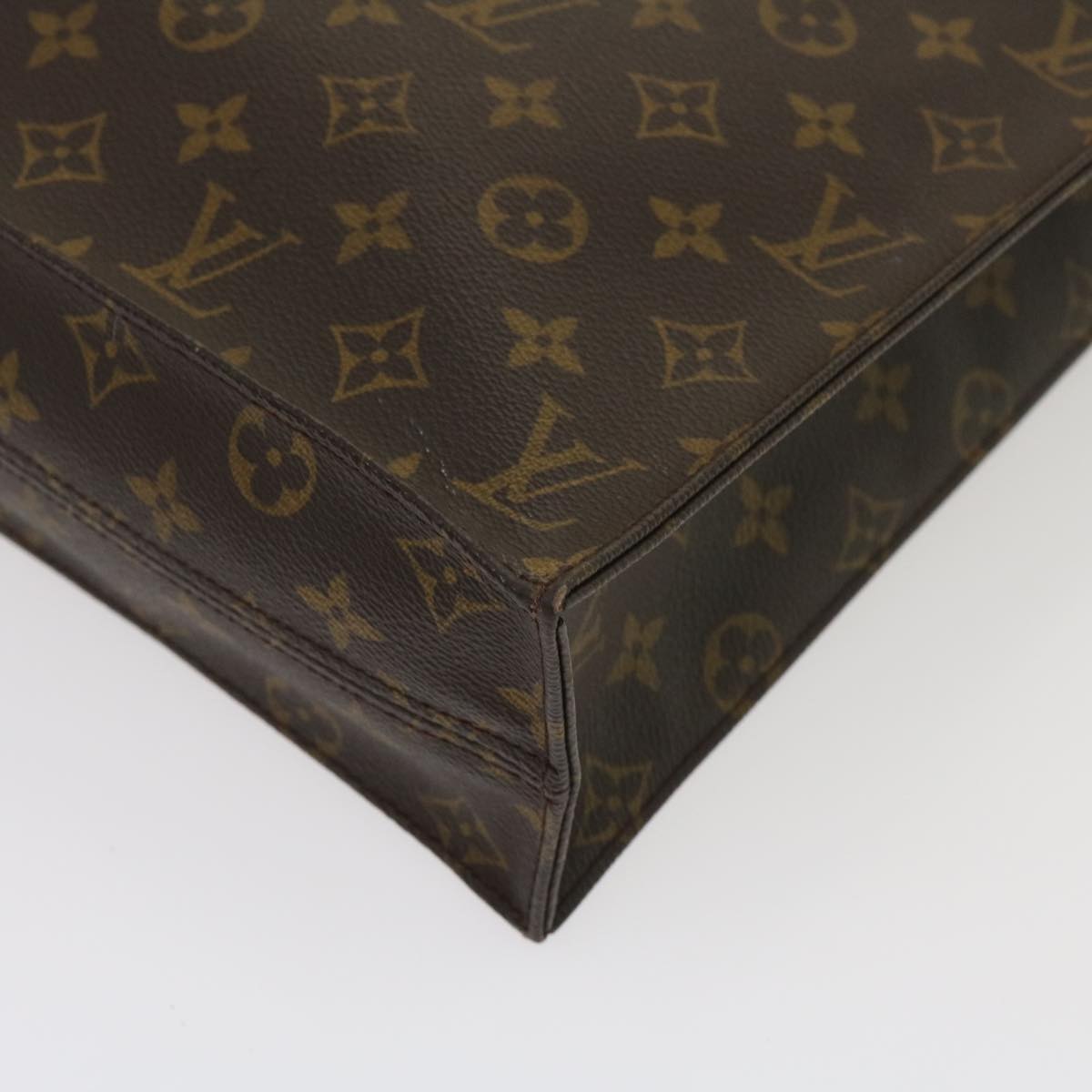 LOUIS VUITTON Monogram Sac Plat Hand Bag M51140 LV Auth yt848