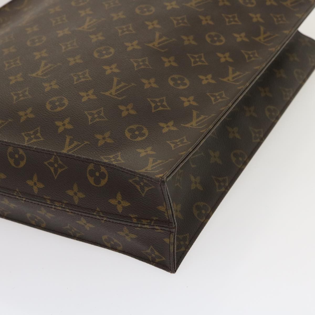 LOUIS VUITTON Monogram Sac Plat Hand Bag M51140 LV Auth yt848