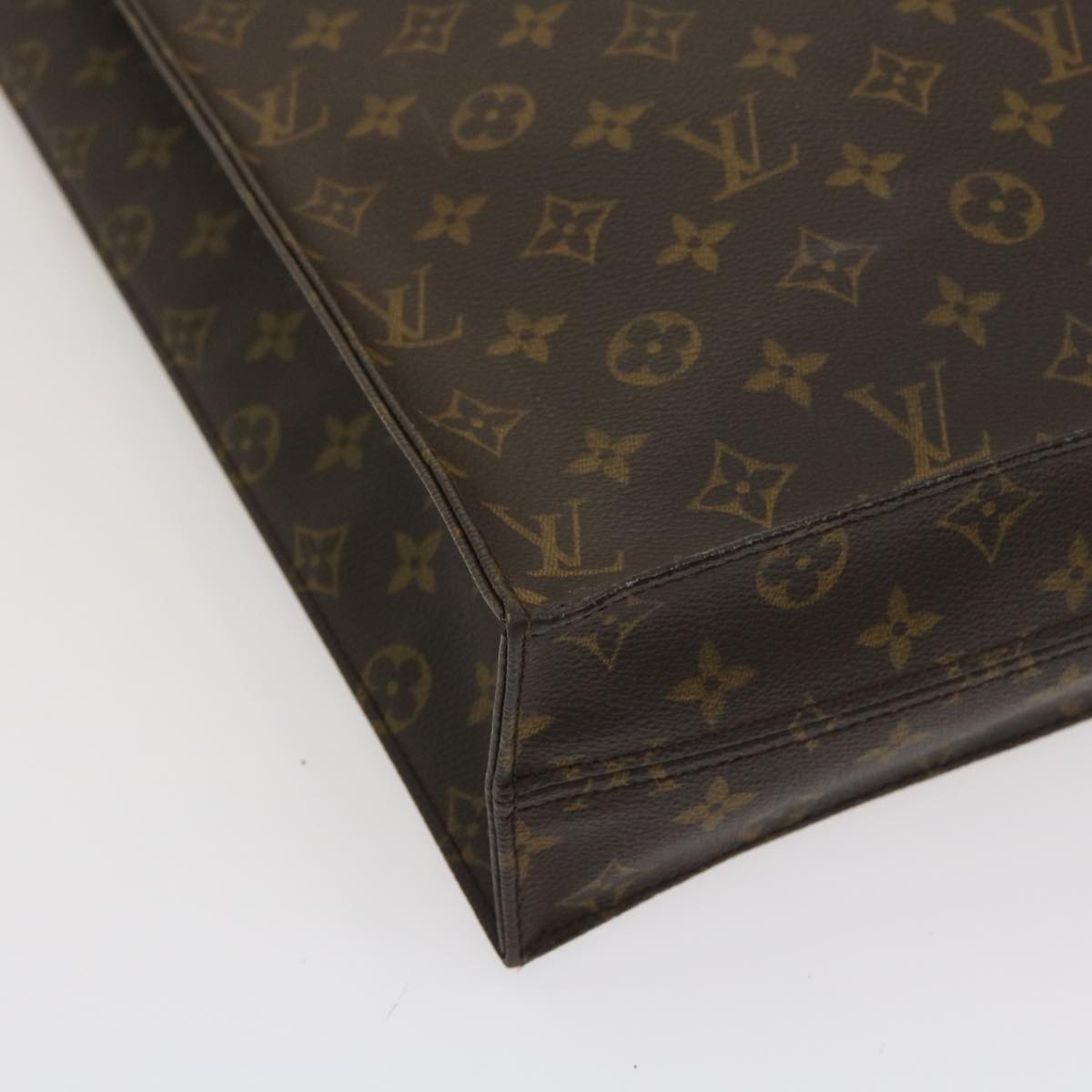 LOUIS VUITTON Monogram Sac Plat Hand Bag M51140 LV Auth yt848