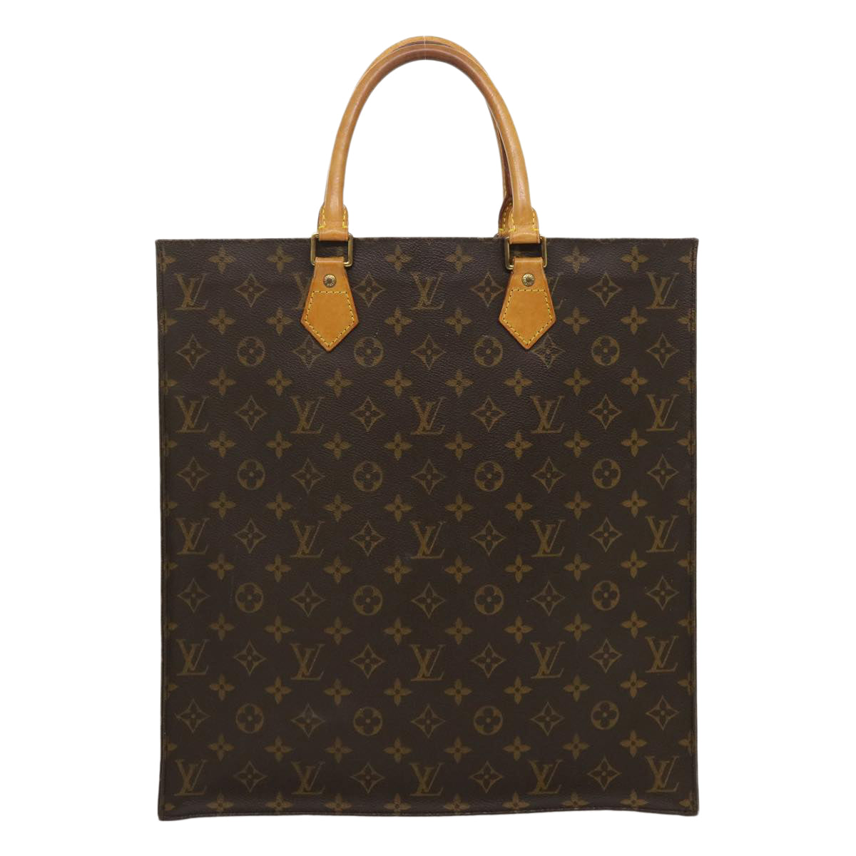 LOUIS VUITTON Monogram Sac Plat Hand Bag M51140 LV Auth yt848