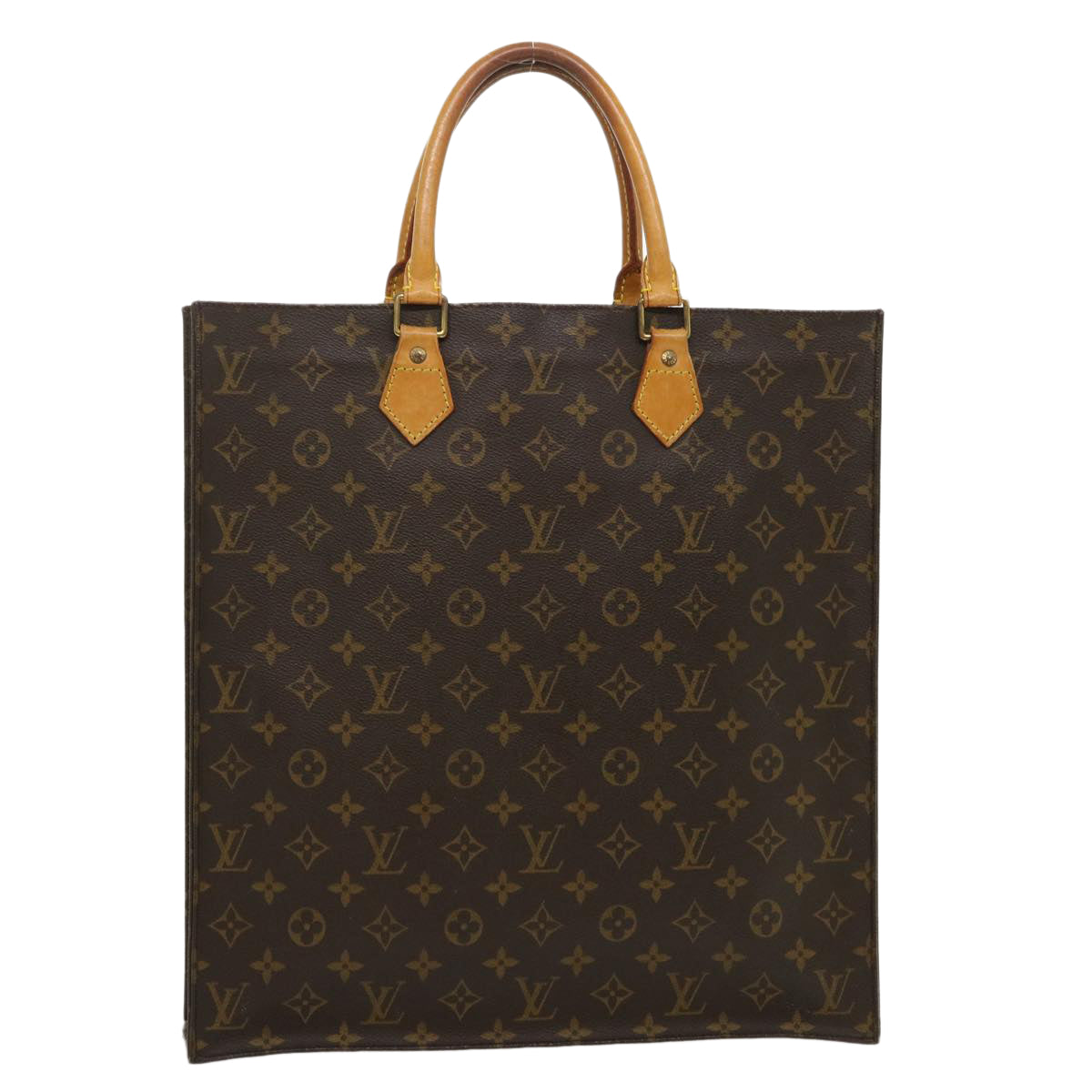 LOUIS VUITTON Monogram Sac Plat Hand Bag M51140 LV Auth yt848