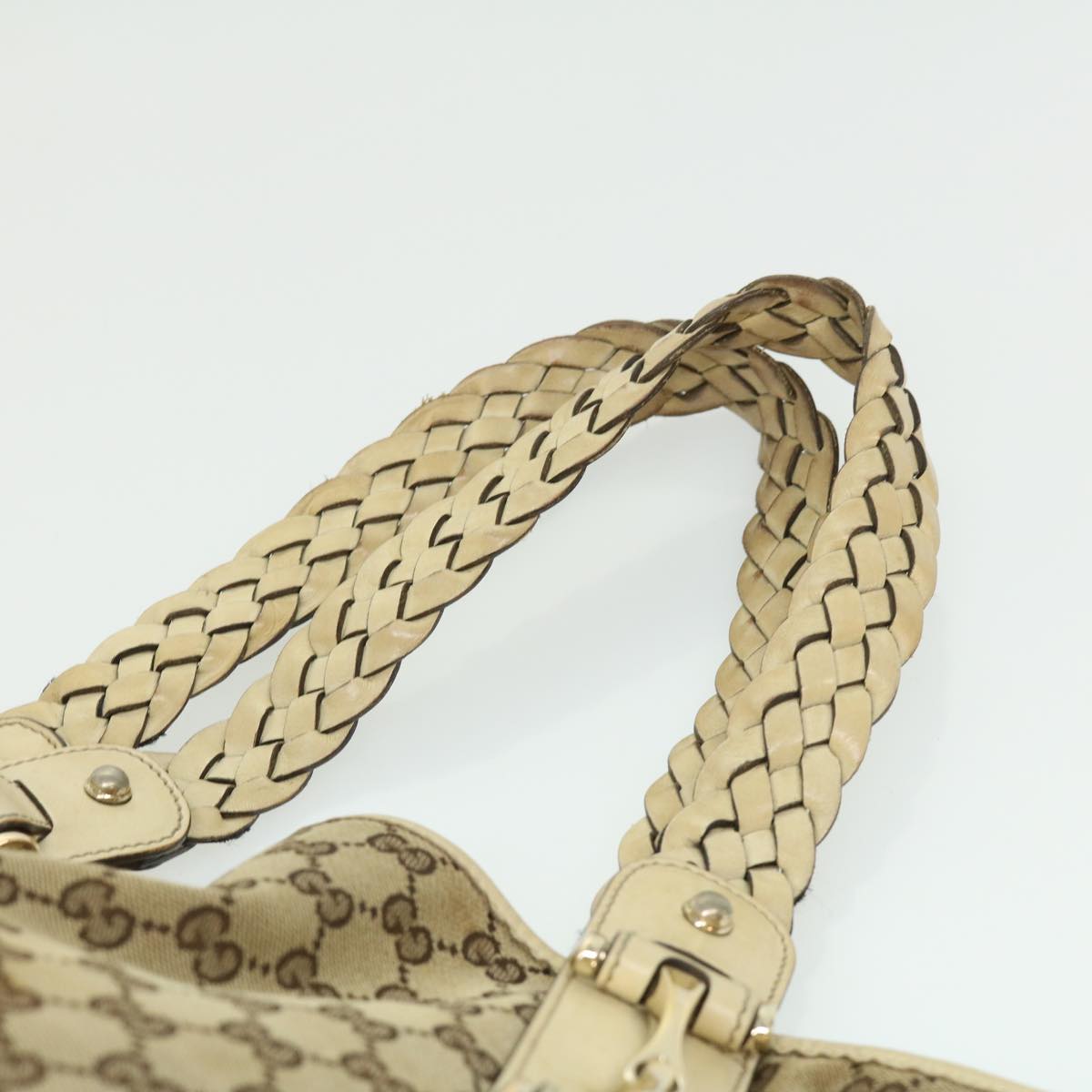 GUCCI GG Canvas Shoulder Bag 2Set Beige Auth yt920